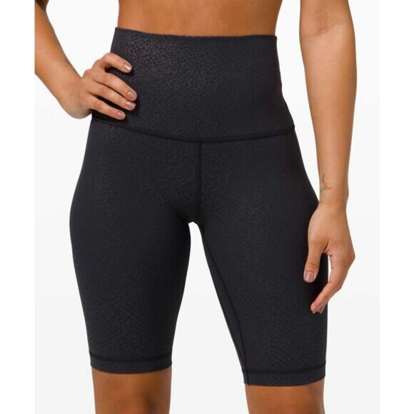 Lululemon Align Super High Rise Short 10" In Formulate Emboss Black Size 2 - Picture 1 of 8